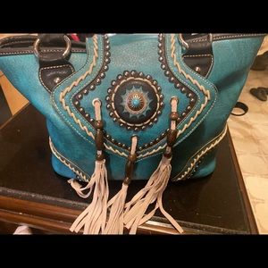 MONTANA WEST TURQUOISE CONCEALED WEAPON PURSE